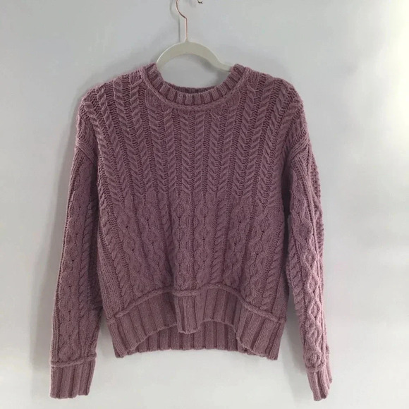 Lucky Brand pink wool blend cable knit sweater - Size Small - Picture 1 of 5